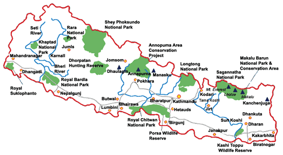 map of nepal. View Larger Map